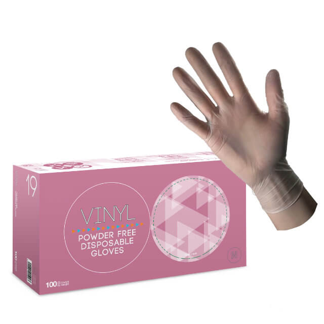 ASAP Vinyl Disposable Gloves, Clear - 100 Pack - S/M/L/XL