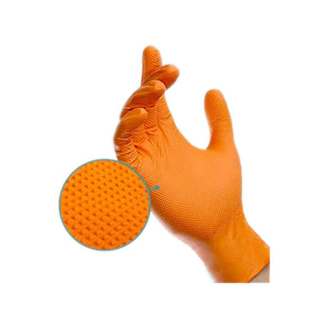 High Grip Powder Free Nitrile Gloves Thick T Grip EN374 50 Pack M