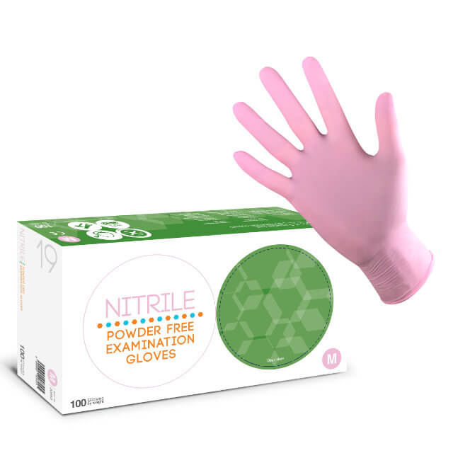 ASAP Regular Pink Nitrile Gloves - 100 Pack S/M/L/XL