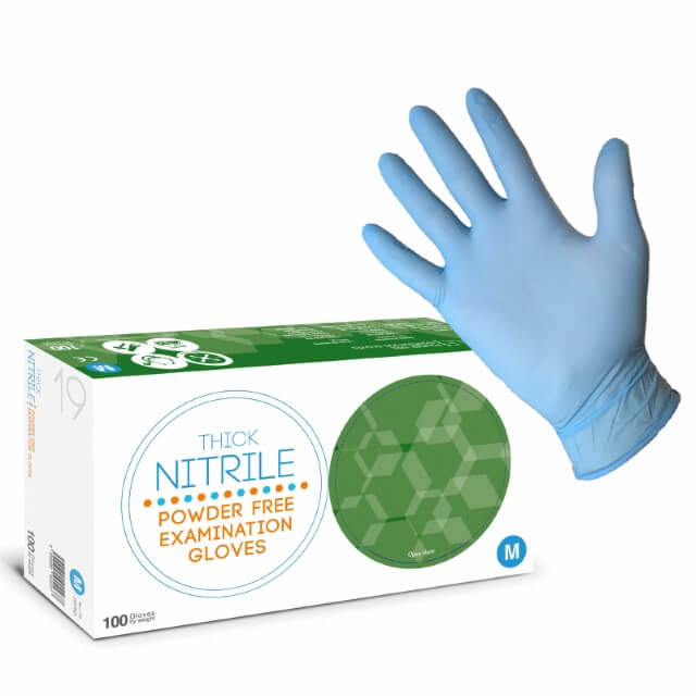 ASAP Thick Blue Nitrile Gloves - 100 Pack S/M/L/XL