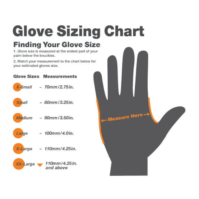 ASAP High Grip Extra Thick Orange Nitrile Gloves - 50 Pack - L/XL