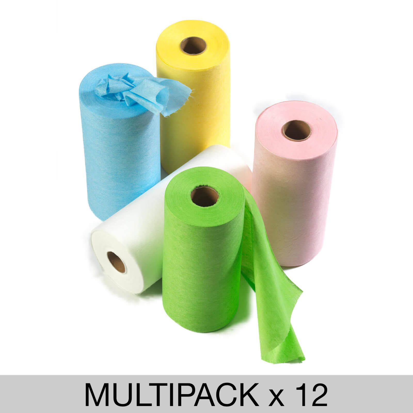 12 Pack Disposable Microfibre Wipes - Roll x 125 - Bulk Pack
